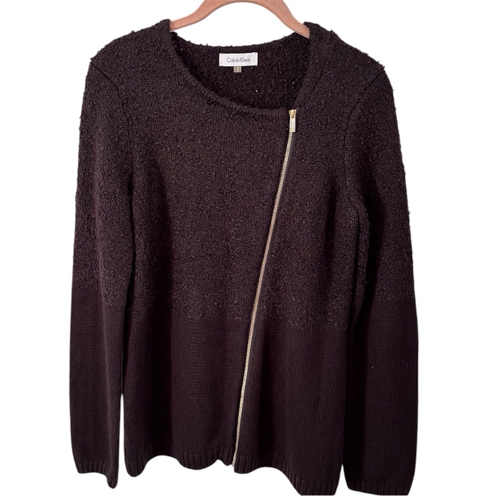 Calvin Klein black boucle knit sweater